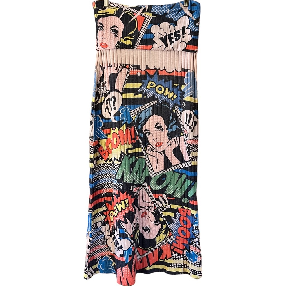 🌮Casa Lee Skirt Multicolor‎ Graphic Print Pop Art Women’s Size Medium Y2K